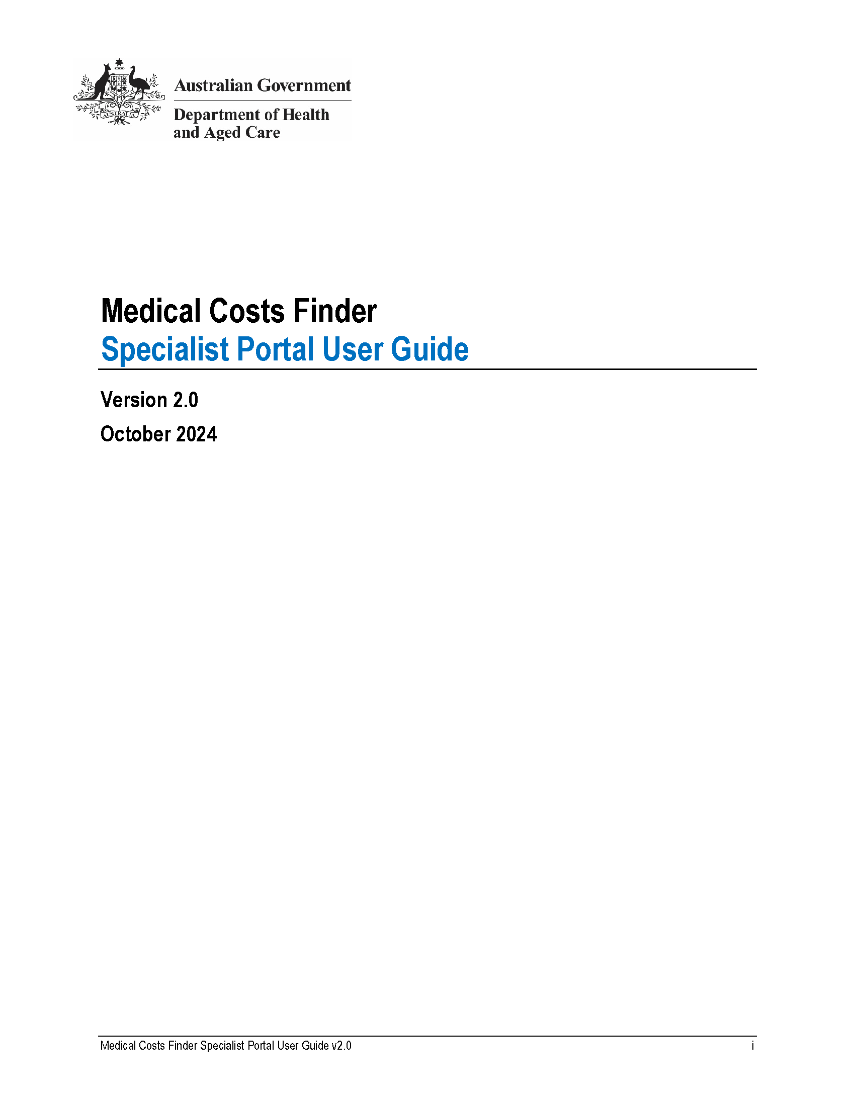 Medical Costs Finder Portal User Guide